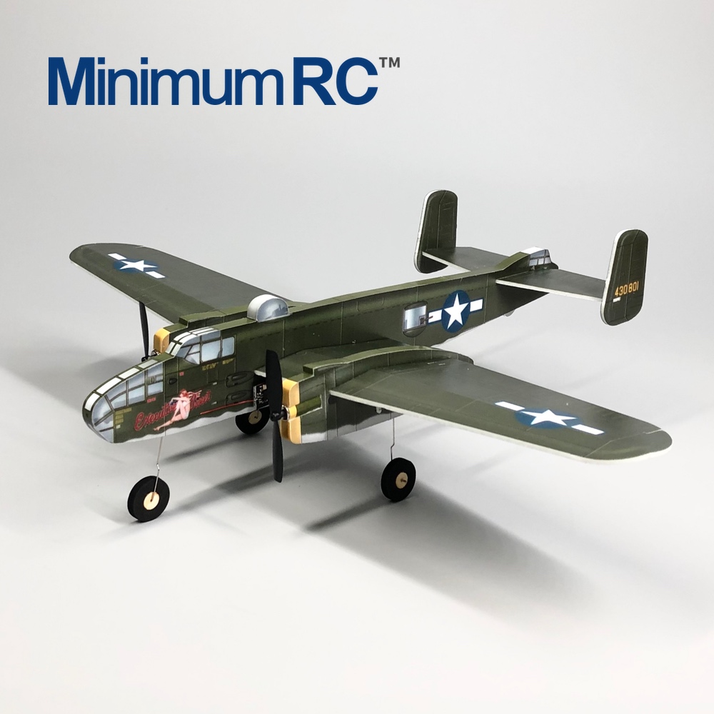 MinimumRC B-25 Mitchell 3CH RC airplane 360mm Kit Full set Kit with servos